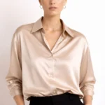 Beige Satin Shirt