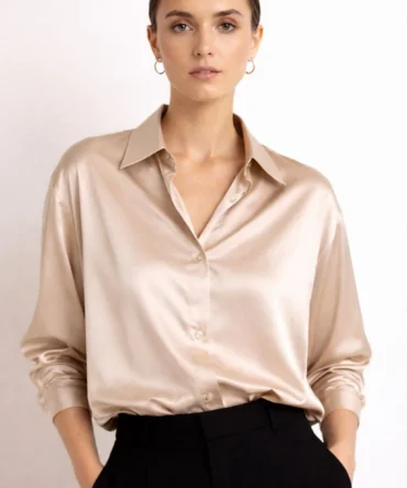 Beige Satin Shirt