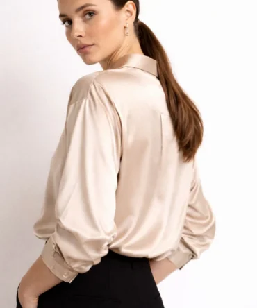Beige Satin Shirt
