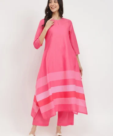 Stripe Print Cotton Kurta