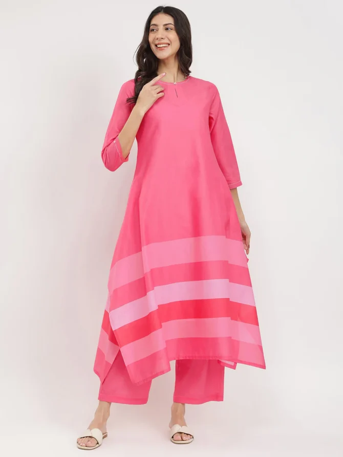 Stripe Print Cotton Kurta
