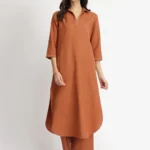 Linen Blend Kurta Pant Set