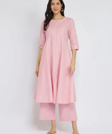 Textured Cotton Kurta Set