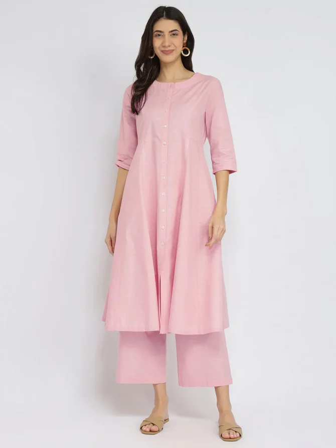 Textured Cotton Kurta Set