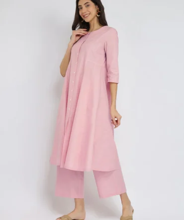 Textured Cotton Kurta Set
