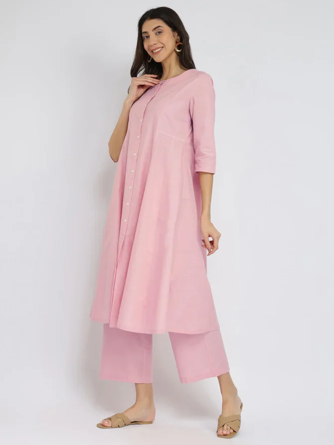 Textured Cotton Kurta Set