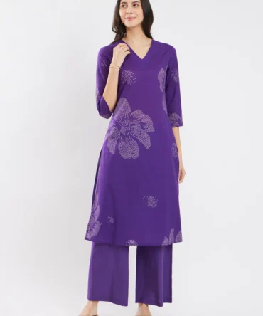 Floral Print Cotton Kurta