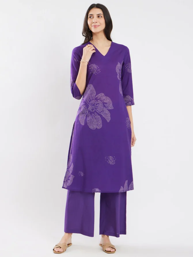 Floral Print Cotton Kurta