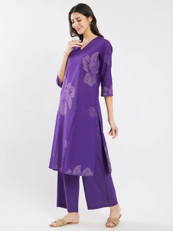 Floral Print Cotton Kurta