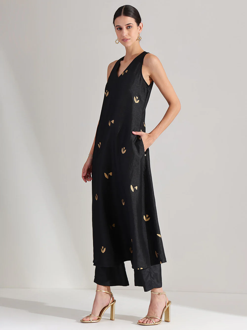 Black Silk Blend Kurta