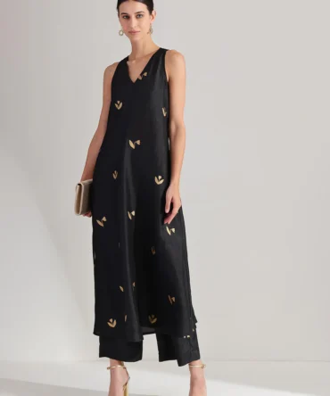 Black Silk Blend Kurta