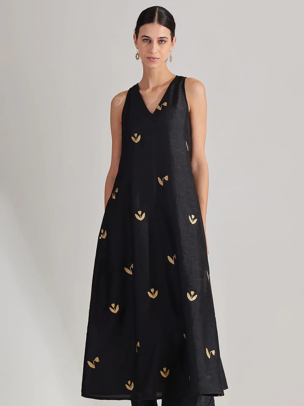 Black Silk Blend Kurta