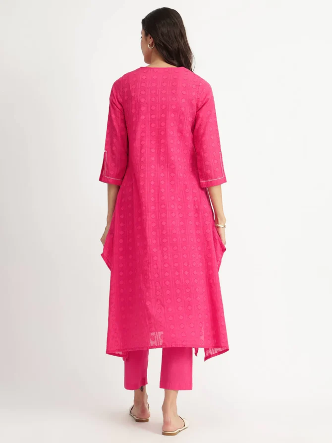 Jacquard Asymmetric Kurta Set