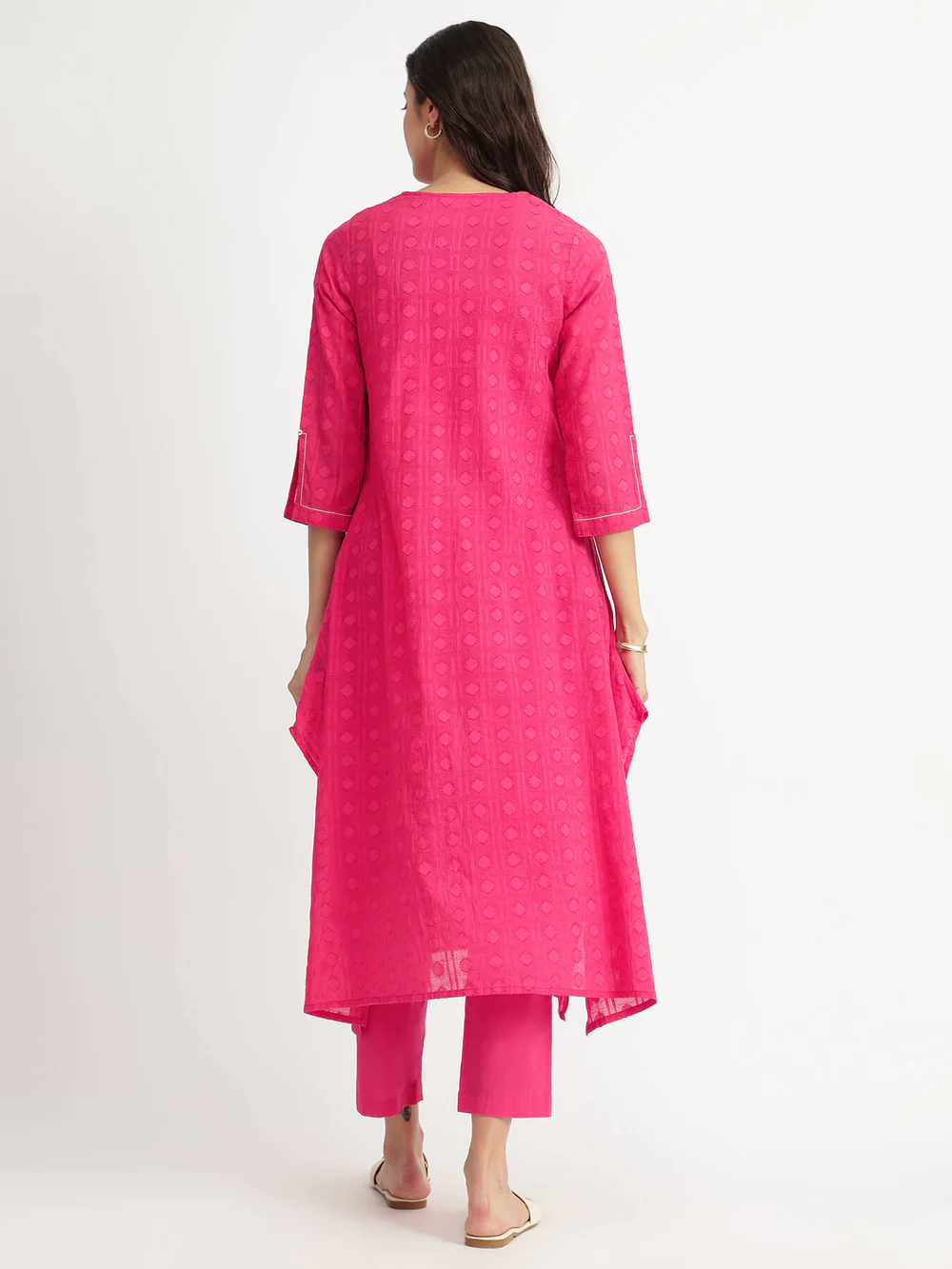 Jacquard Asymmetric Kurta Set