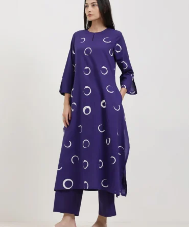 Polka Print Cotton Kurta
