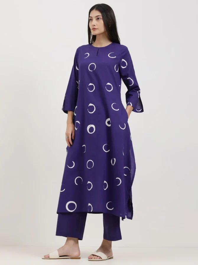 Polka Print Cotton Kurta