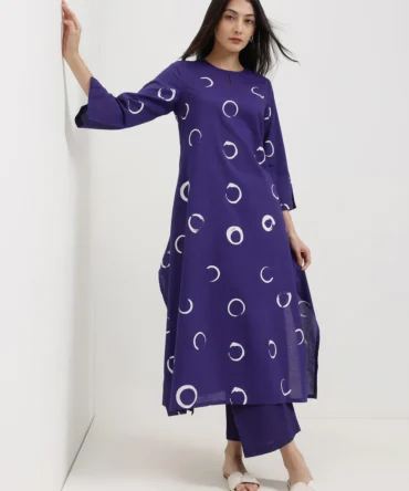 Polka Print Cotton Kurta